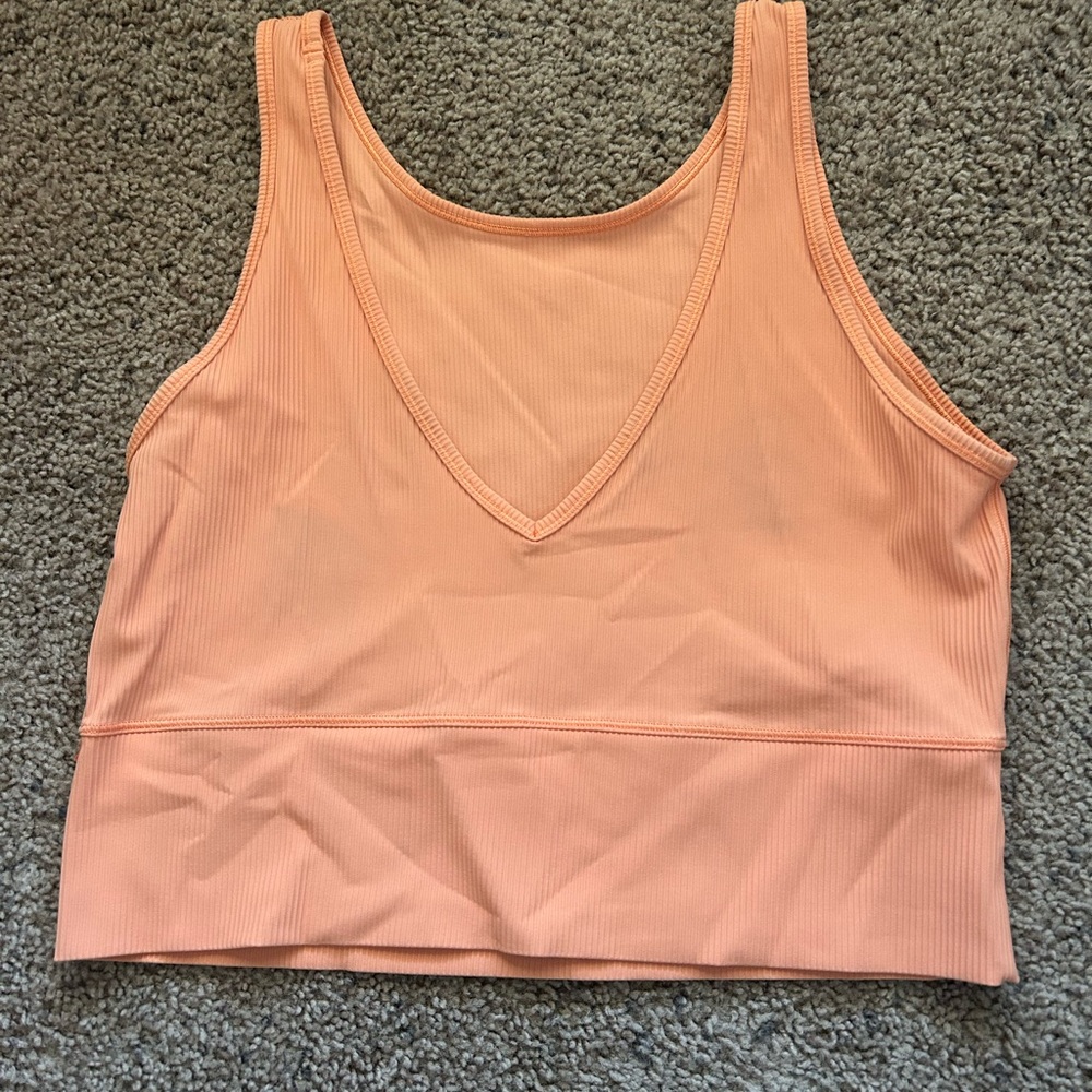 Peach Ribbed Tank Top